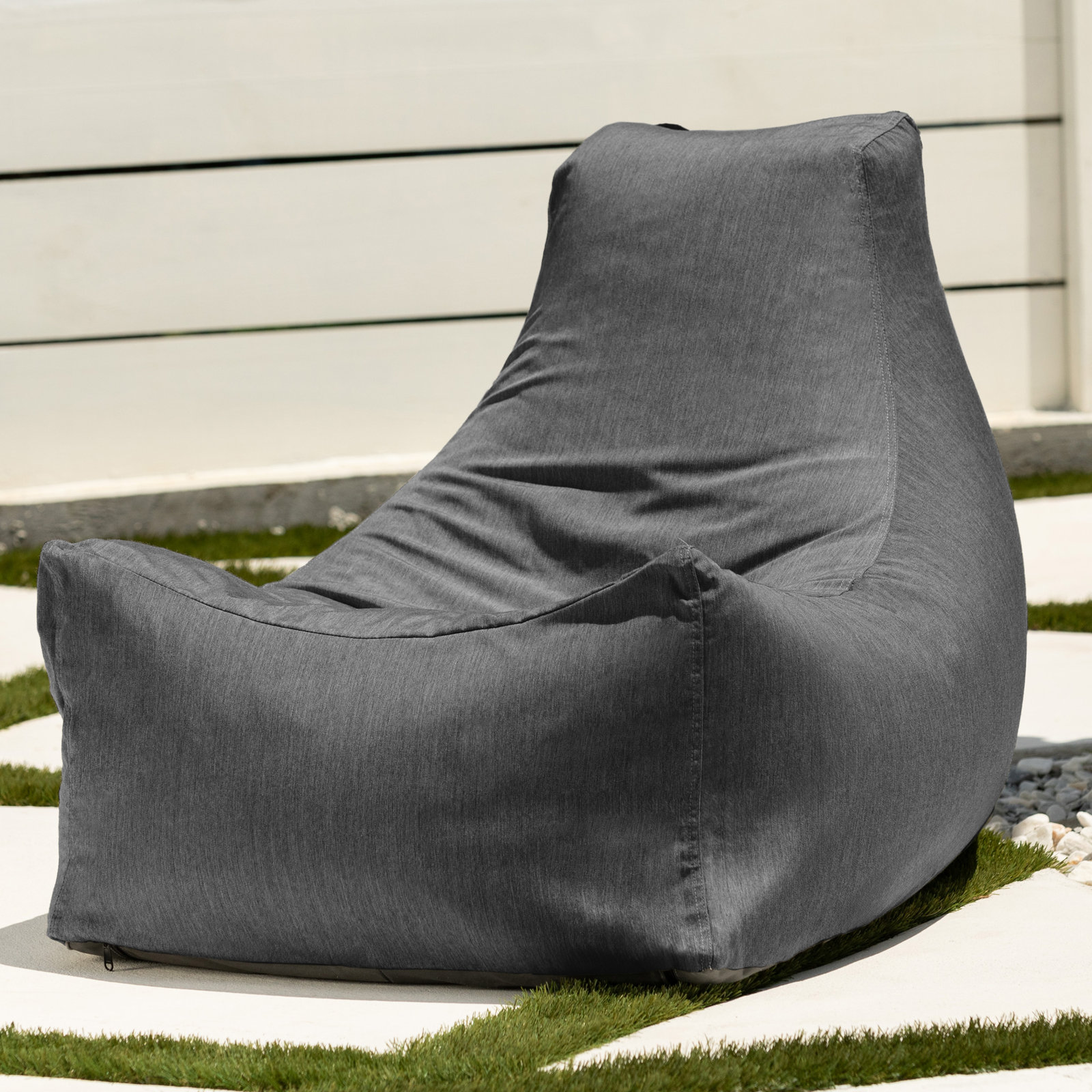 Juniper Outdoor Bean Bag Chair, Charcoal Sunbrella®
