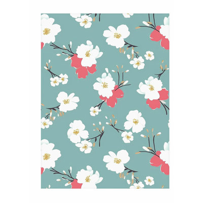 Floral printanier, impression d'art scandinave sans cadre