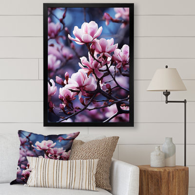 Magnolias mauves mystiques, impression sur toile