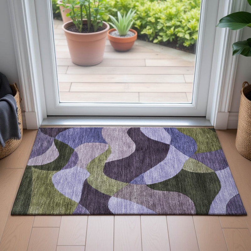 Machine Washable Indoor/Outdoor Jacinto ACN2141 Abstract Rug, Rectangle 1'8" x 2'6"