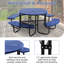 Table de pique-nique en métal avec trou pour parasol Ridenour-1179945877
