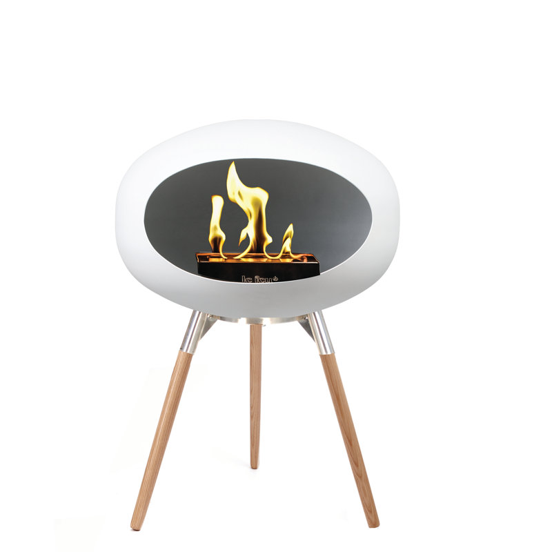 Le Feu 52 cm W Bio-Ethanol Fireplace with 27 BTU, 80cm H x 52cm W x 52cm D, White/Oak