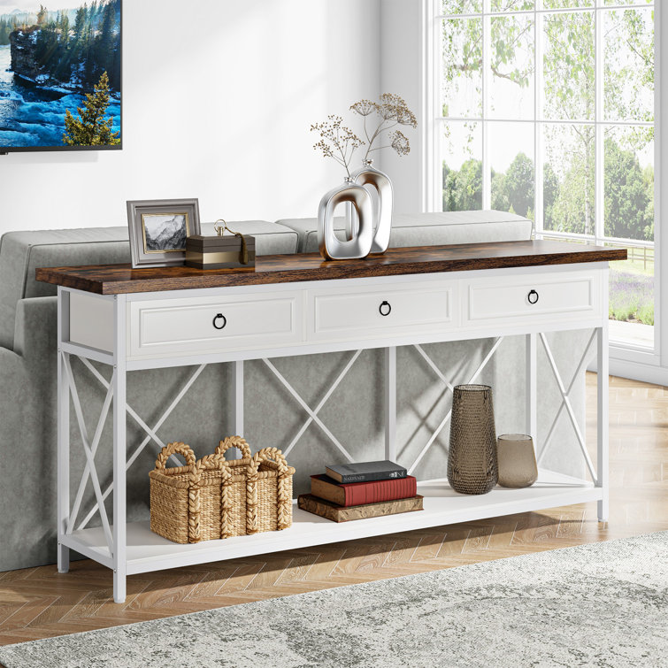 Tatianah 70.86 Console Table Gracie Oaks Color: Brown/White