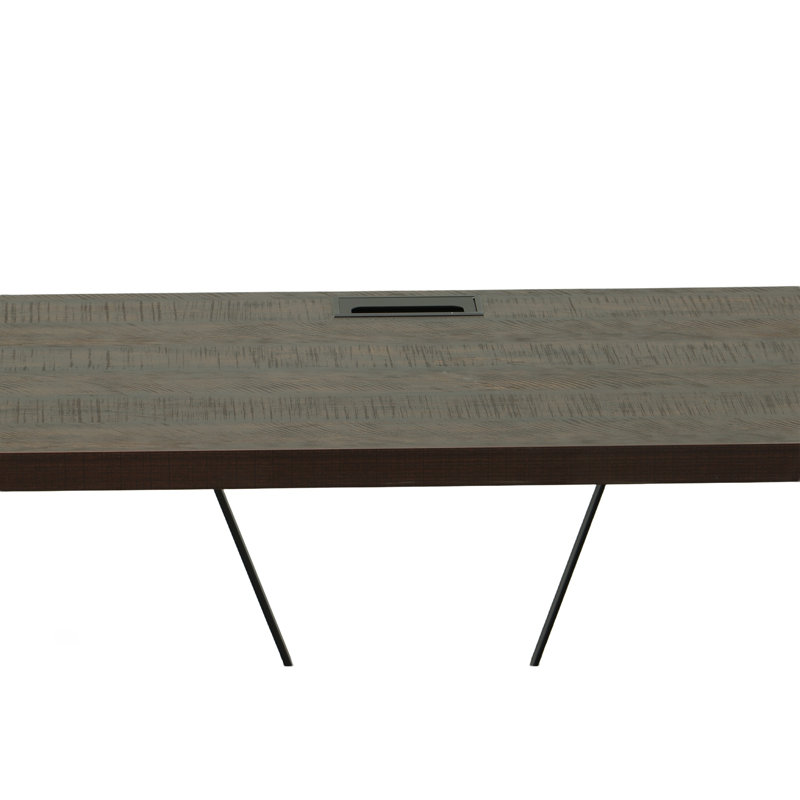 Modern Brown 47.25" W x 23.62" D Desk with Durable Elm Finish and Sturdy Metal Frame