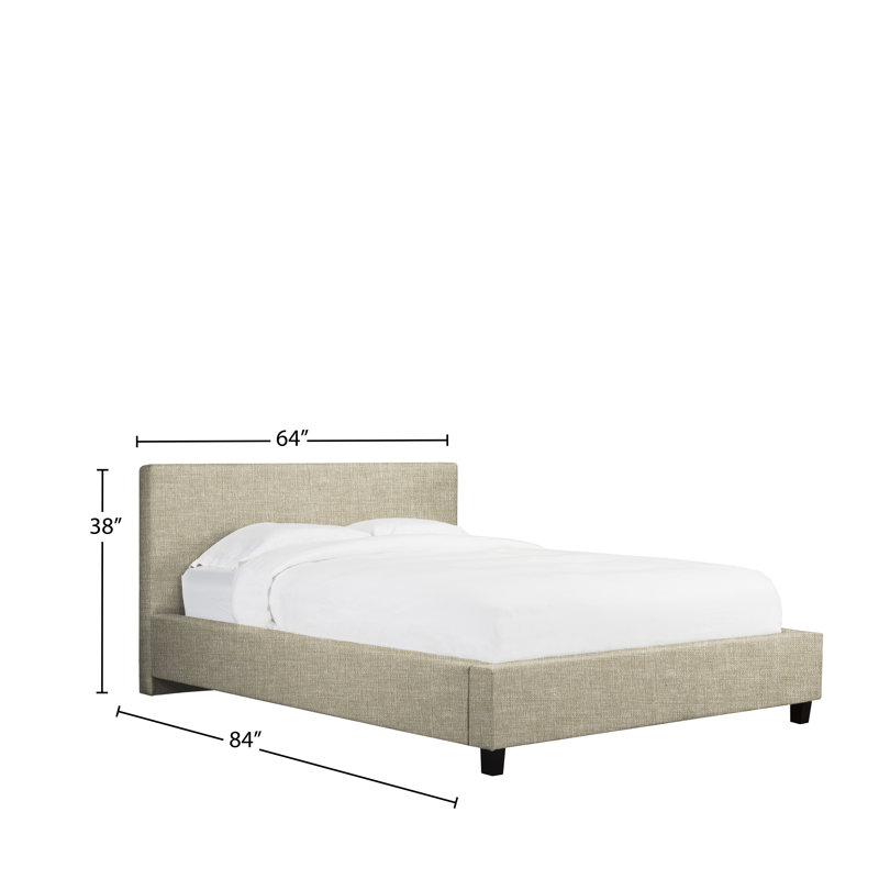 Lit plateforme tapissier à profil bas Heathfield, Double, Beige