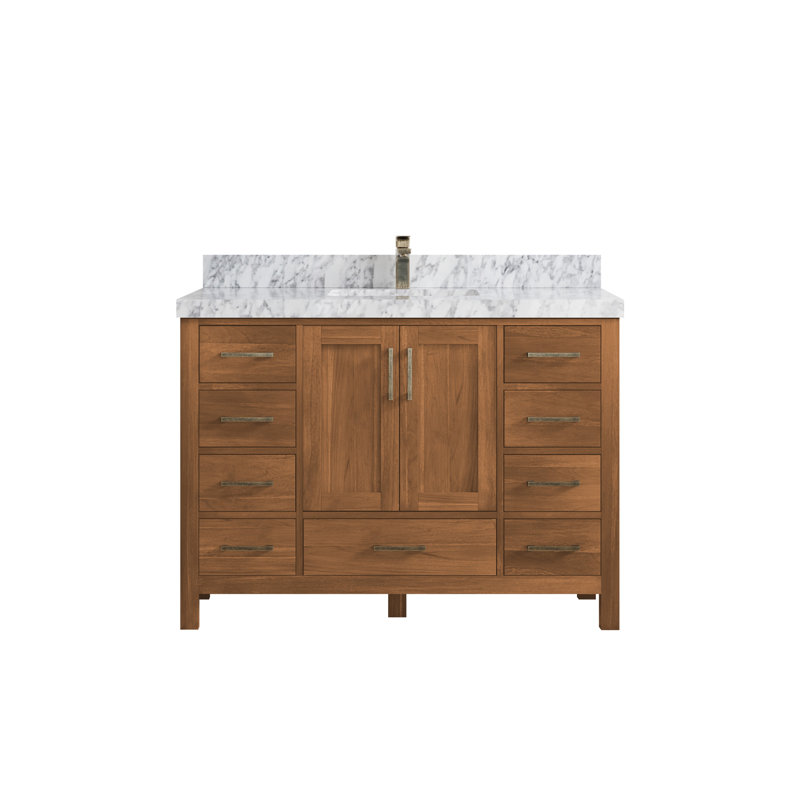 Ensemble de meuble-lavabo simple 48 po Malibu, Marbre de Carrare