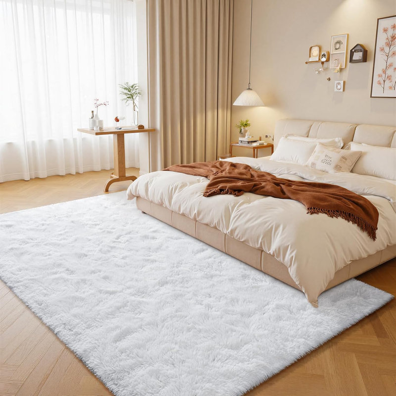 Mathilde Solid Colour Shag Area Rug, Rectangle 245 x 305 cm