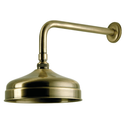 Kingston Brass Trimscape 8-Inch Round Raindrop Brass Shower Head with 12-Inch Shower Arm