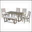 6-Piece Retro Dining Table Set For 6, 60" Wood Kitchen Table And Chairs Set Of 4 With Bench Designed Trestle Base For Kitchen & Dining Room (Grey)