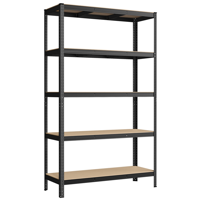 Kris Metal Height -Adjustable Shelving Unit, Black, 200cm H x 60cm W x 120cm D