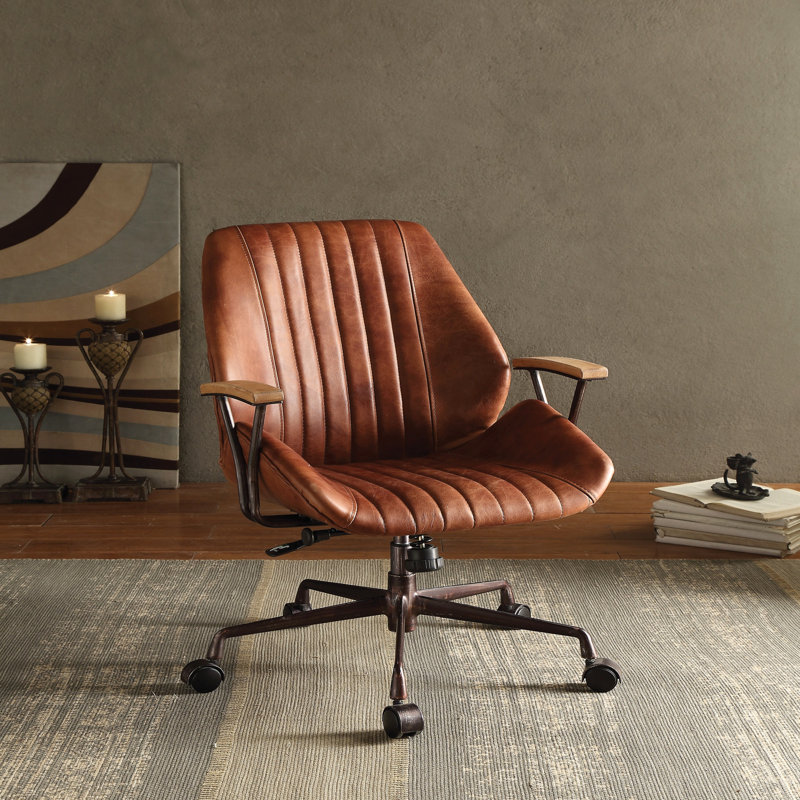 Brancaster Cocoa Aluminum Top Grain Leather Office Chair