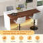 Îlot de cuisine spacieux et moderne avec aspect marbre, DEL et rangement-673178824-673178807