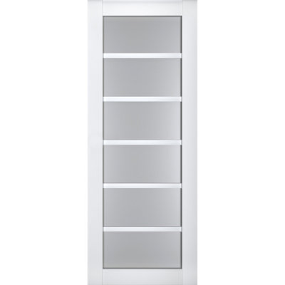 Veregio Frosted Glass Paneled Wood Solid Manufactured Wood Standard Door Slab