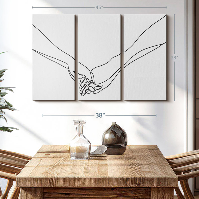 " Holding Hands Couple ", 28" H x 45" W x 1.25" D