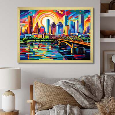 Art urbain sur toile City Houston Popart
