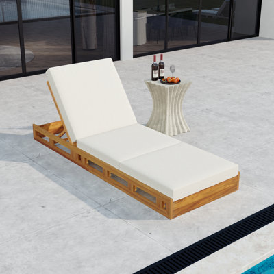 Chaise longue d'extérieur en bois d'acacia Roomfitter