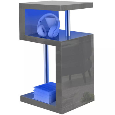 2TIER HIGH GLOSS Side Table with Storage
