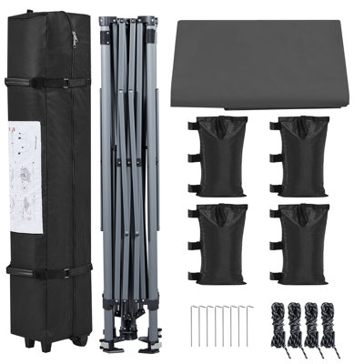 Metal Pop-Up Canopy with One-Push-To-Lock Setup Mechanism