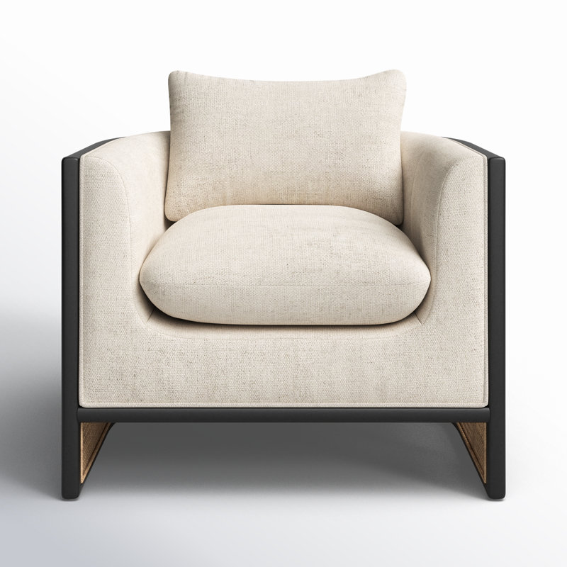 June Barrel Chair, Brushed Ebony, Thames Cream