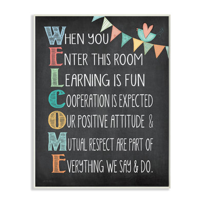 Welcome Acrostic Rainbow Framed Art