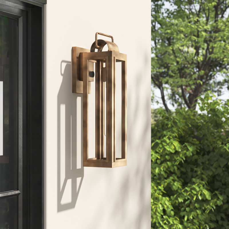 Harbor Outdoor Wall Lantern, 21.25" H x 5.5" W x 7.5" D, Burnished Bronze
