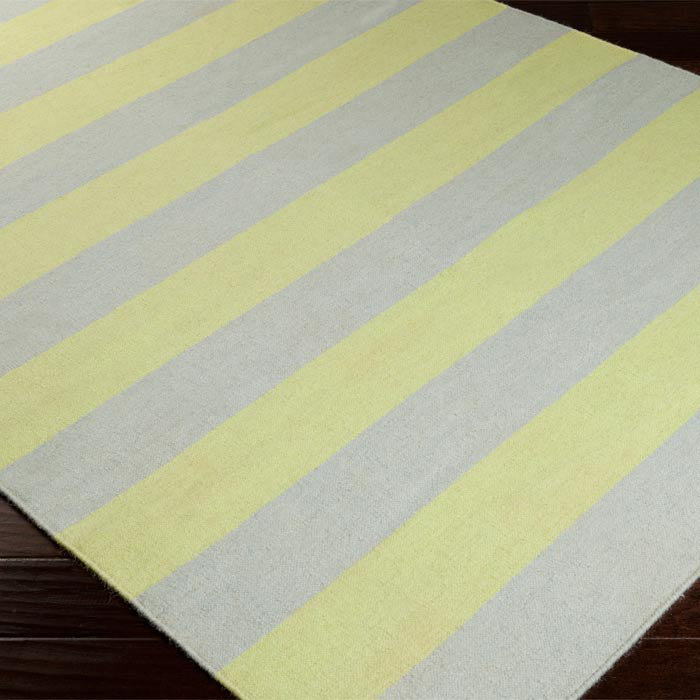 Tapis gris / jaune en laine tissé à la main Collins, Tapis de couloir 2 pi 6 po x 8 pi