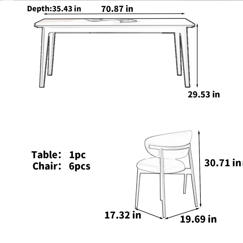 Table en pierre massif, H 29,53 po x L 55,12 po x l 31,5 po
