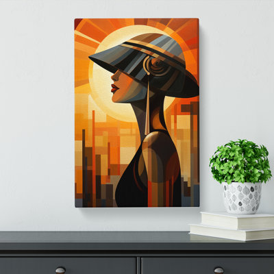 Art Deco Sunset Dadaism - Wrapped Canvas