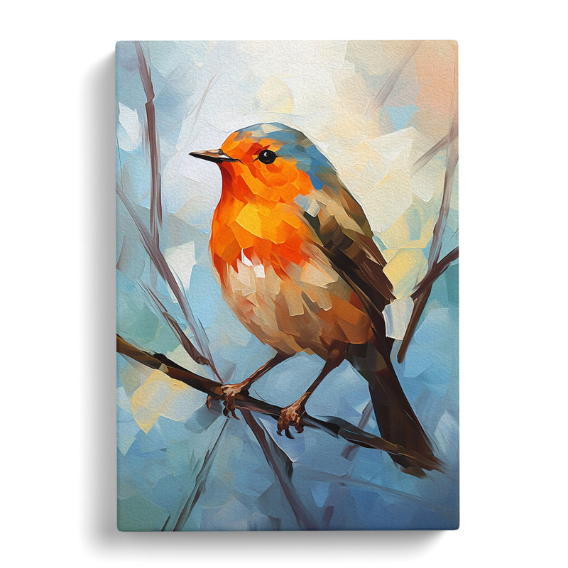 Robin Bird Cubism No.2 - Print, 76cm H x 50cm W x 3cm D