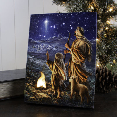 Toile de fond avec chevalet 8 x 6 Shepherds Keeping Watch