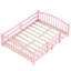 Lit à plancher double en bois massif rose, avec garde-corps et lattes, pour une bonne nuit de sommeil - taille fabriquée en bois, assemblage simple-130677073