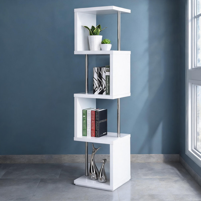 Bibliothèque compacte à 4 niveaux Clean White
