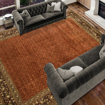 Tapis rectangulaire en laine noué à la main