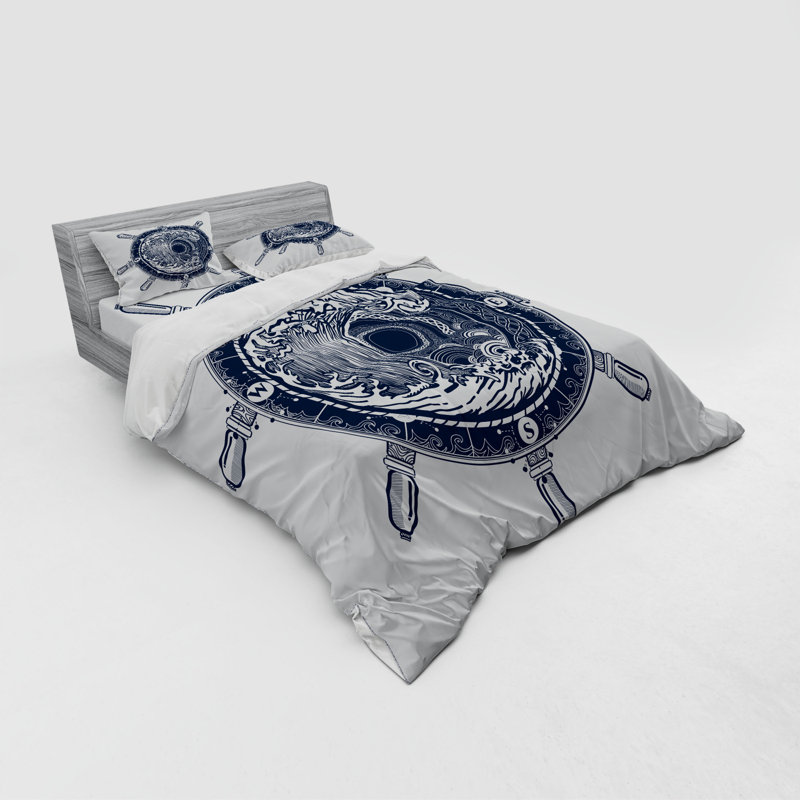 Coastal Polyester Duvet Cover, Queen Duvet Cover + 3 Additional Pieces
