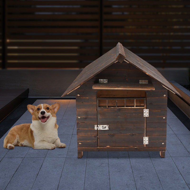 Niche pour chien avec fenêtre et porte, H 31,88 po x l 30,31 po x P 34,64 po
