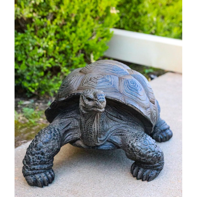 Grande statue réaliste réaliste de tortue géante réaliste des Galapagos, 18 po
