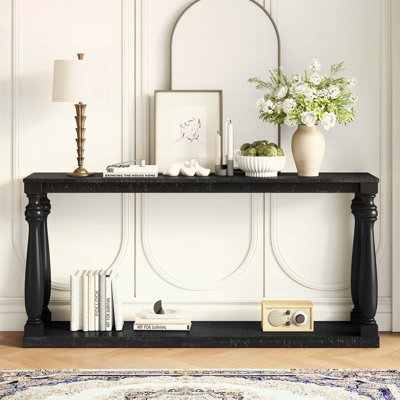 Console avec tablette inférieure et quatre pieds de vase, convient au vestibule, au couloir, au salon, à la chambre à coucher