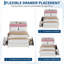 Base de lit tapissier grand format à thème princesse, tête de lit avec rangement à deux tiroirs, base de support de matelas, aucun sommier supplémentaire requis, assemblage facile-132980372