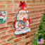 Décoration murale figurine de porte de noël en bois chat old world