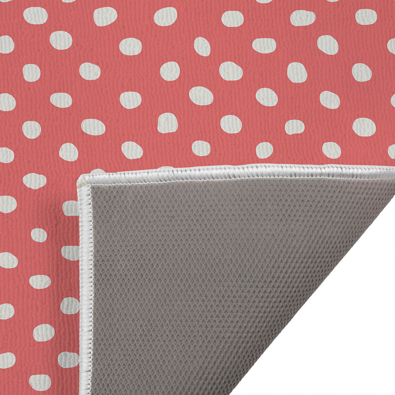 Tapis de toilette rectangulaire absorbant et antidérapant Dot Lyfe, 34" W x 21" L, Dusty Rose