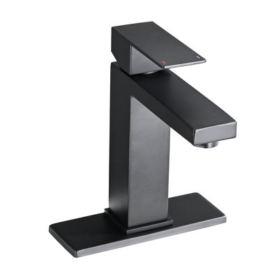 Matte Black Bathroom Faucet, Stainless Steel, Corrosion , With And Drain For Redesign Modern Black, Assembly Upgrade