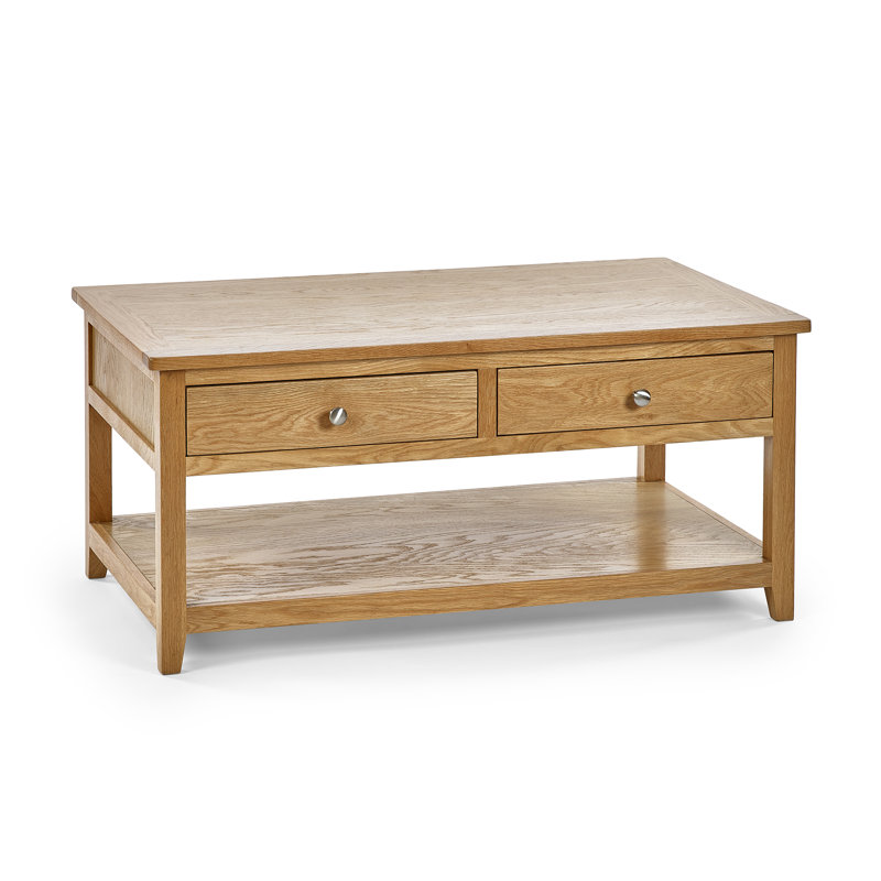 Henryson Solid Wood Four Leg Coffee Table with Storage