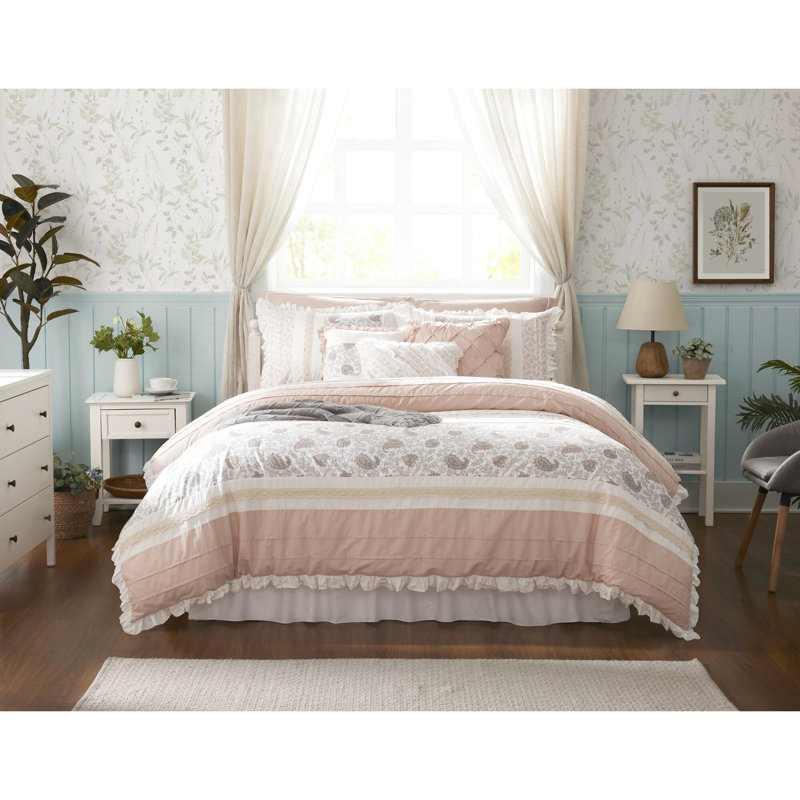 Ensemble de literie 9 pièces Blush, Queen Comforter + 8 Additional Pieces, Blush