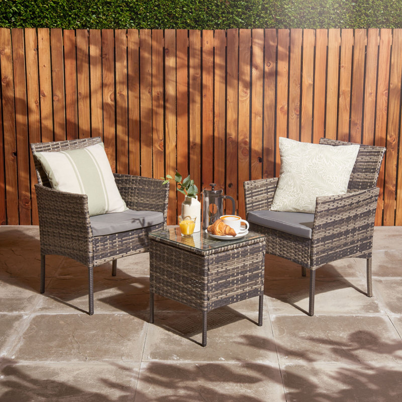Kimbler 2 - Person Patio Dining Set Square Table with Cushions Included