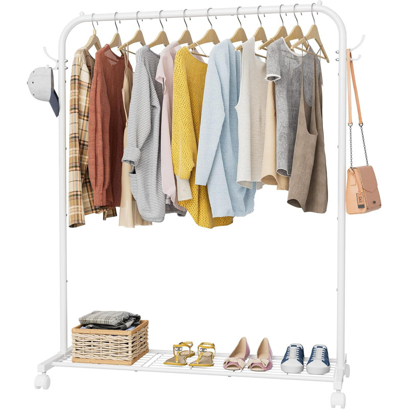 Metal Freestanding 2 - Hook Coat Rack, White