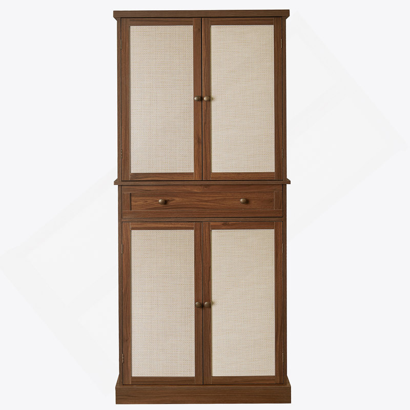 4 Door Cabinet with 1 Drawer, with 4 Adjustable Inner Shelves, Storage Cabinet