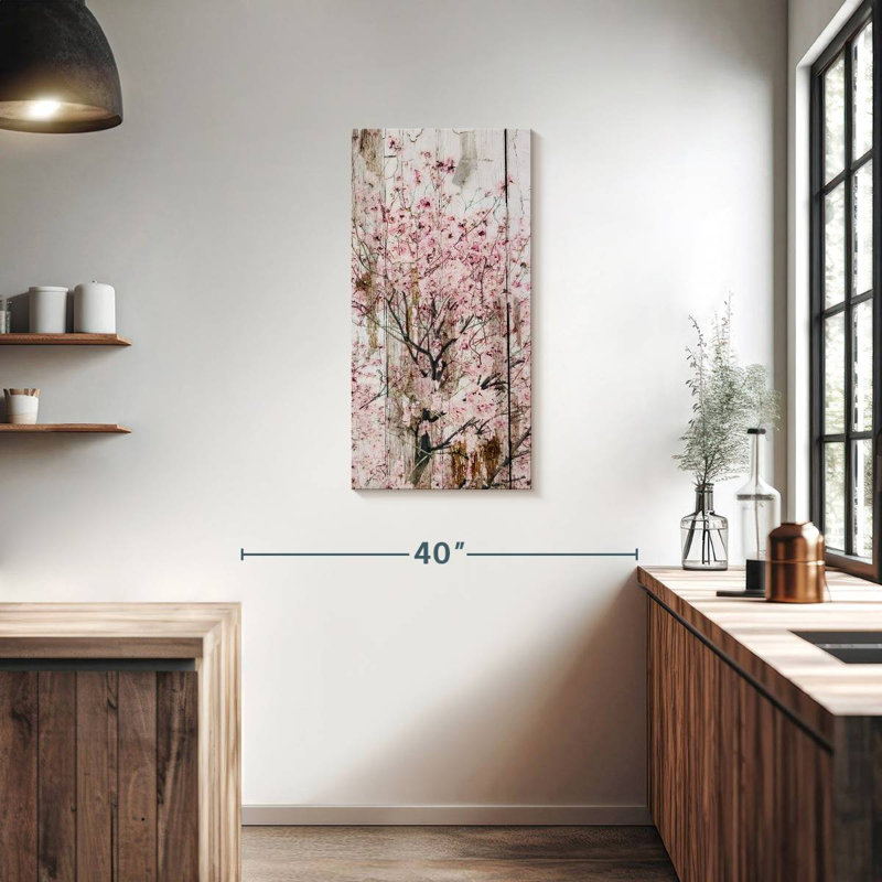 Fleurs printanières grunge, H 36 po x l 18 po