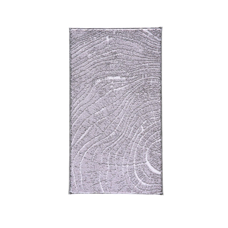 Polyamide Non-Slip Bath Mat, 0.4" H x 31" W x 55" L, Gray/White