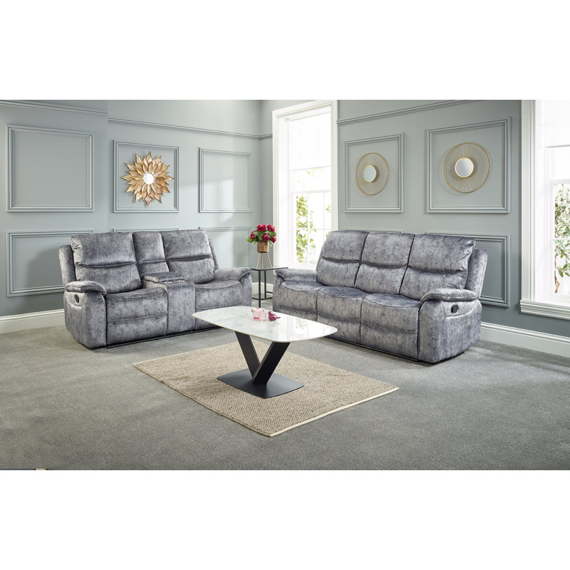 Anicet Reclining Sofa, 3 Seater, Grey
