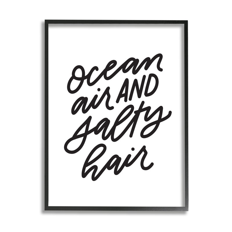 Poils salés Ocean Air, Giclée encadrée noir minuit, H 14 po x l 11 po x P 1,5 po